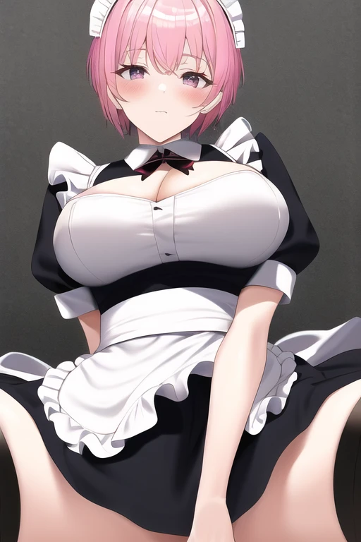 [NovelAI] Short hair Spread legs Large breasts Masterpiece Maid uniform [Illustration]